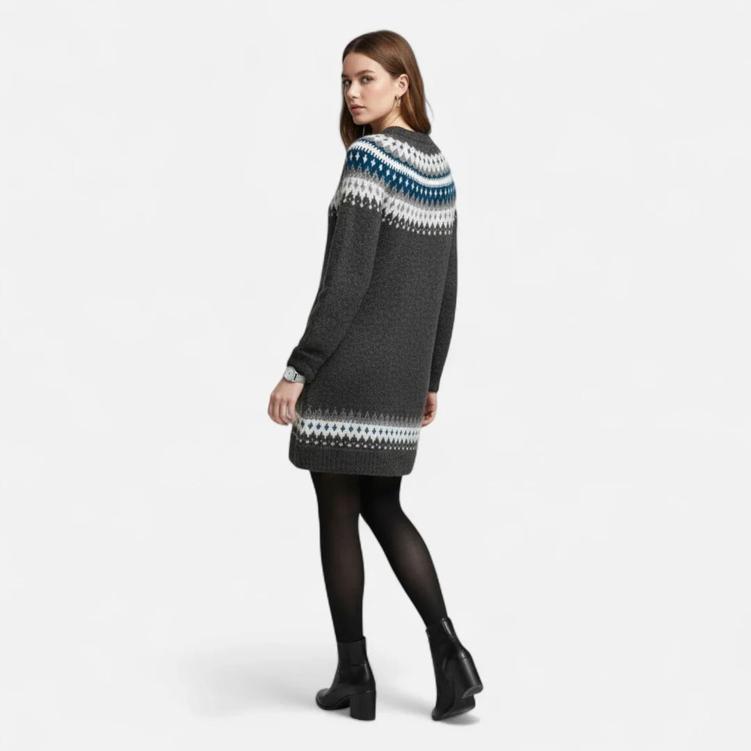 Fiorenno | Women’s Round Neck Sweater with Geometric Patterns