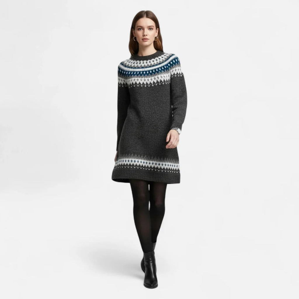 Fiorenno | Women’s Round Neck Sweater with Geometric Patterns