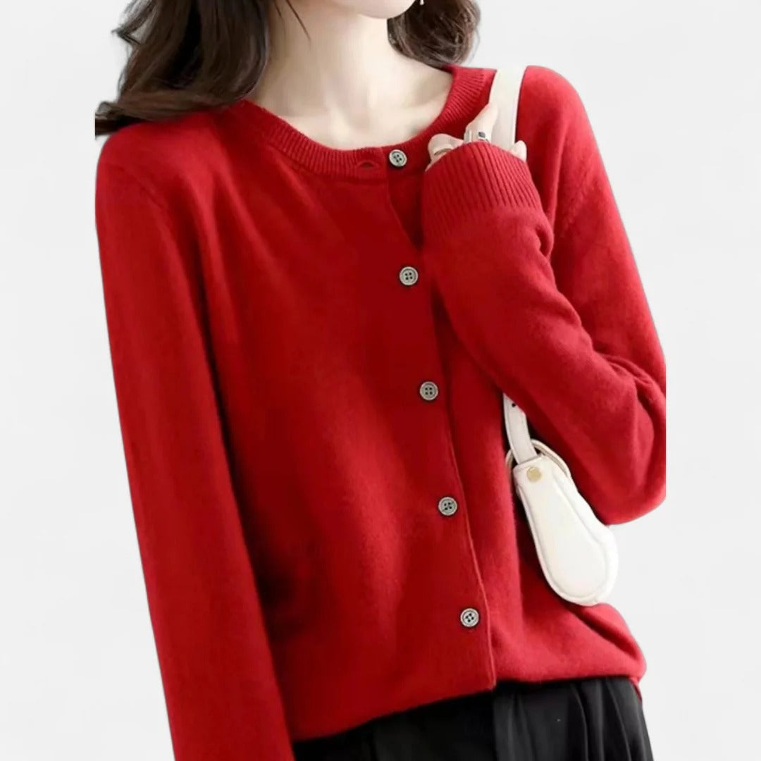 Fiorenno | Women’s Knit Cardigan with Round Neck