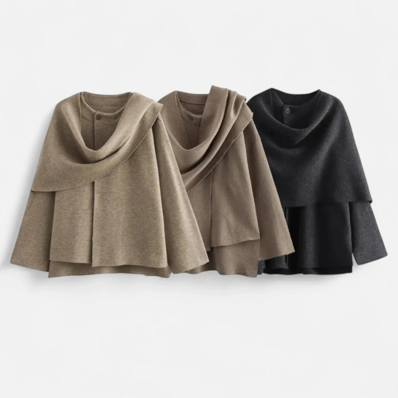 Fiorenno | Women's Shawl Collar Cape Coat – Effortless Elegance and Everyday Comfort